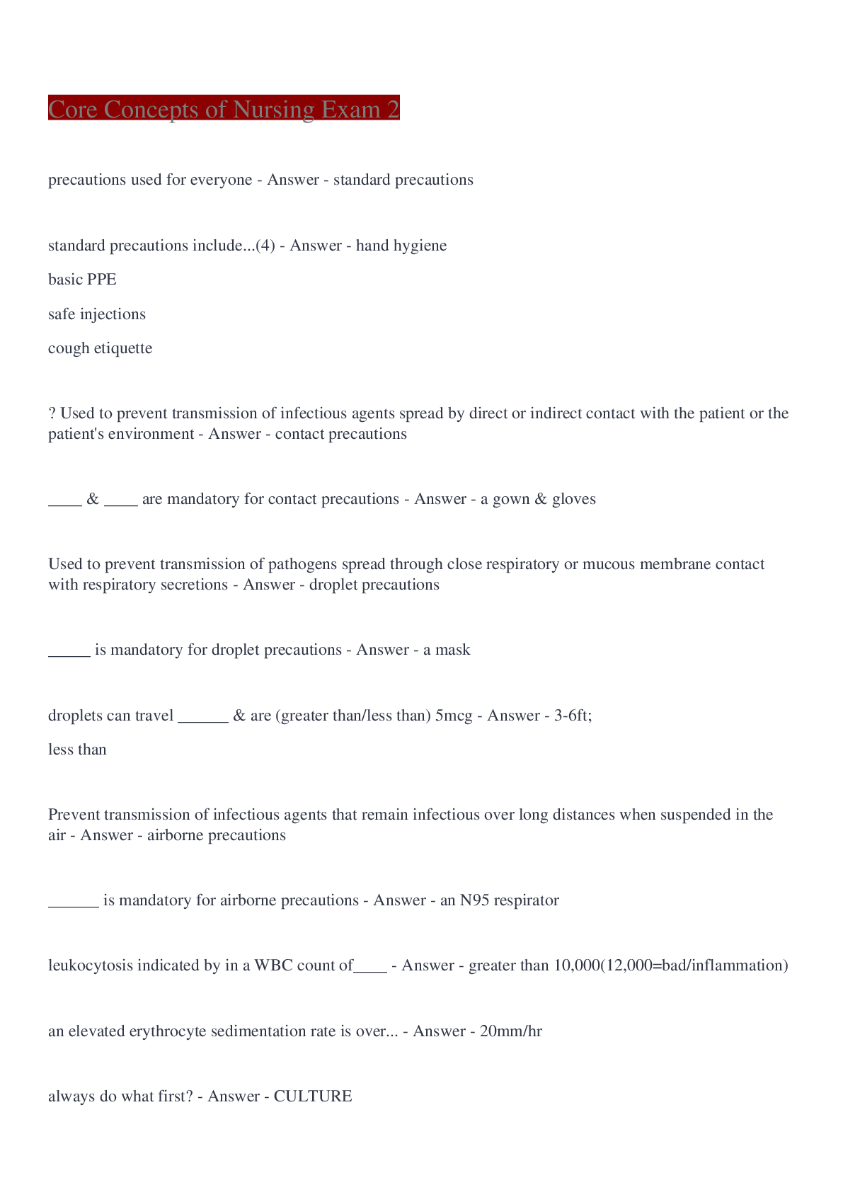 Preview image for Core Concepts of Nursing Exam 2 Questions And Answers 2022/2023